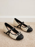 Charlotte Two-Tone Studded Mary Jane Flats