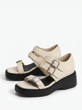 Crème Noir Platform Sandal