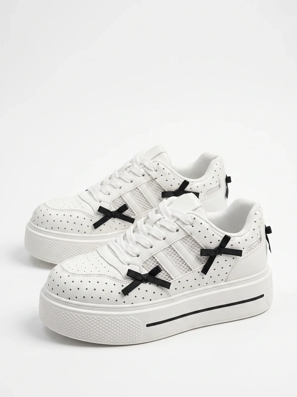 Mirabella Bow Mesh Platform Sneakers