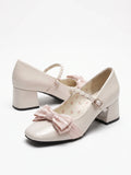 Zelie Pearlized Bow Mary Jane Heels