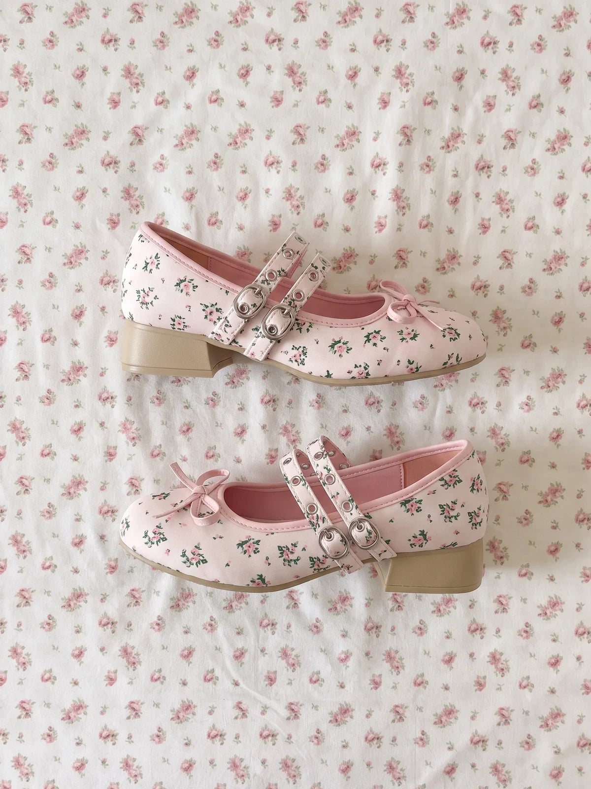 Pink Meadow Buckle Mary Janes