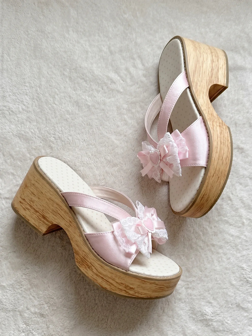Blanche Satin Bow Platform Clogs