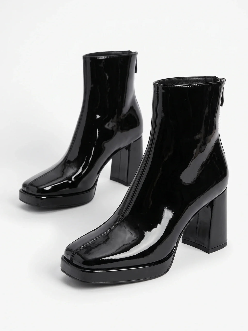 Vivant Patent Square Toe Boots