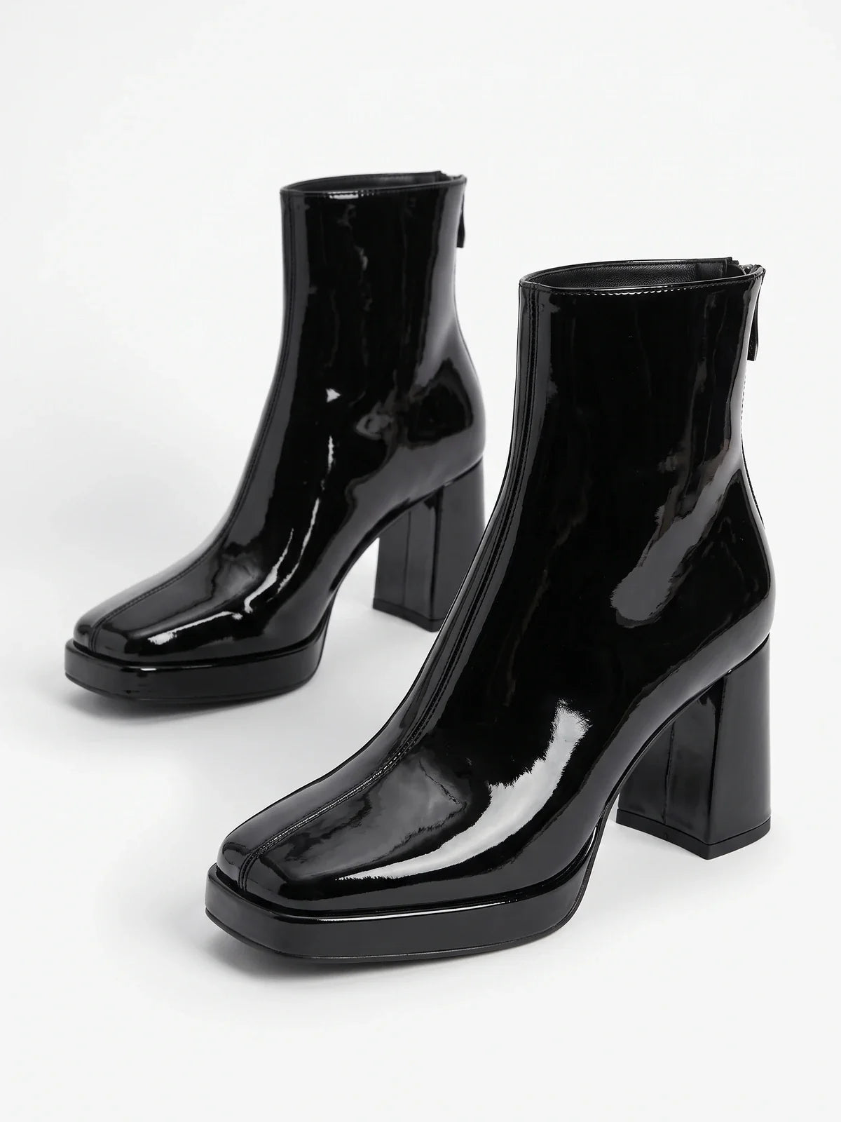 Vivant Patent Square Toe Boots