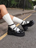 Ottaviolette Studded Patent Bow Mary Jane Platforms