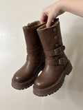Violaine Buckle Lug Mid-Calf Boots
