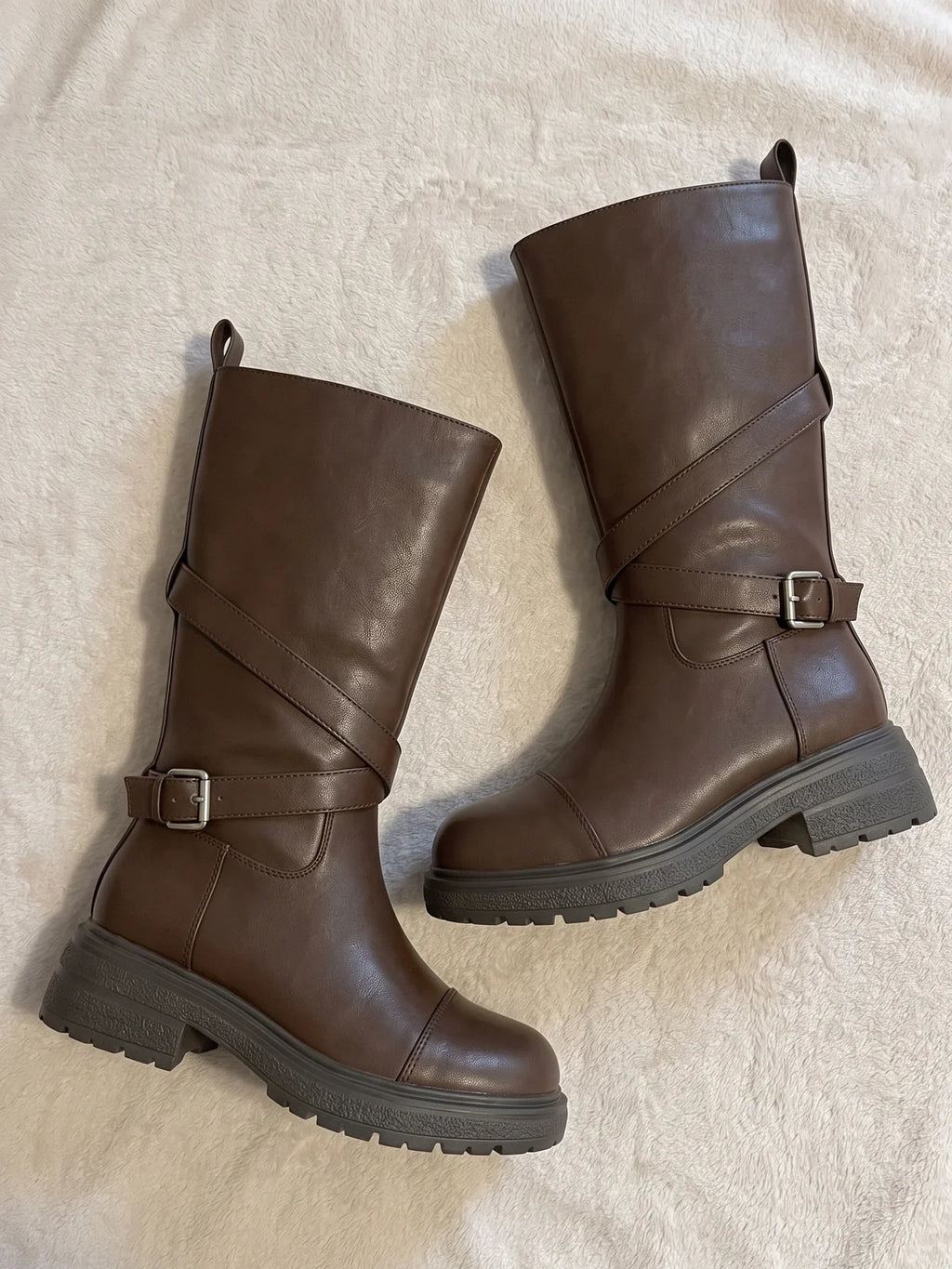 Mignettille Wrap-Strap Mid-Calf Boots