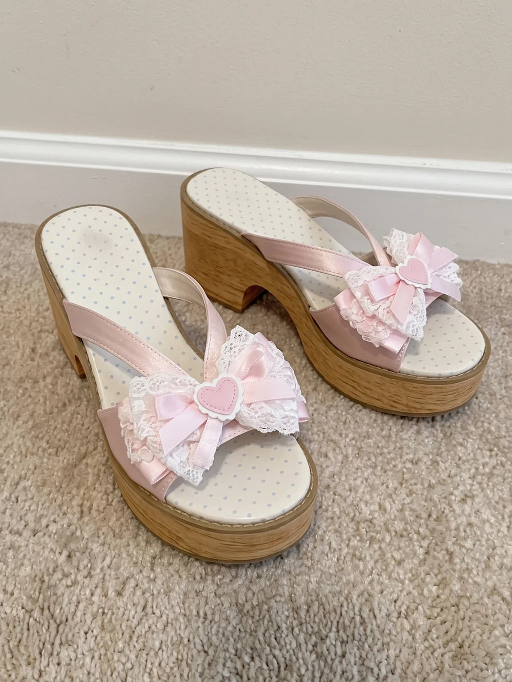 Blanche Satin Bow Platform Clogs