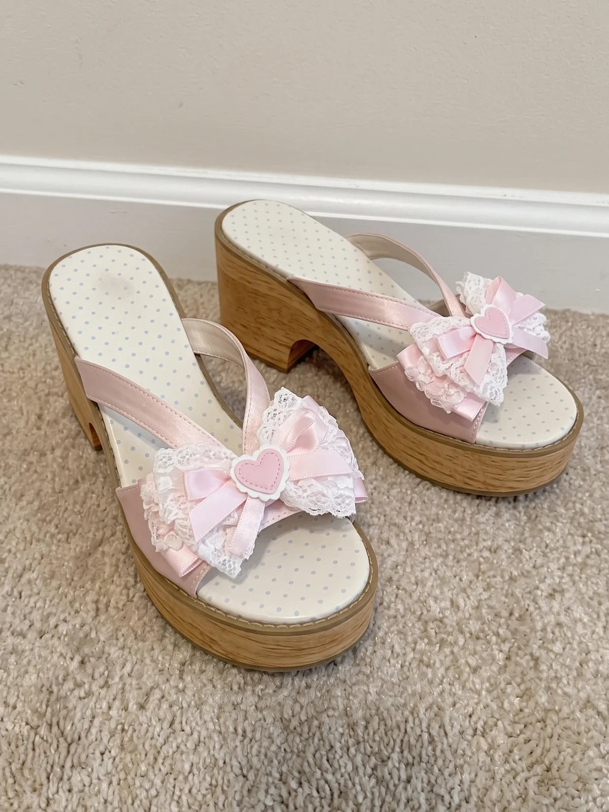 Blanche Satin Bow Platform Clogs