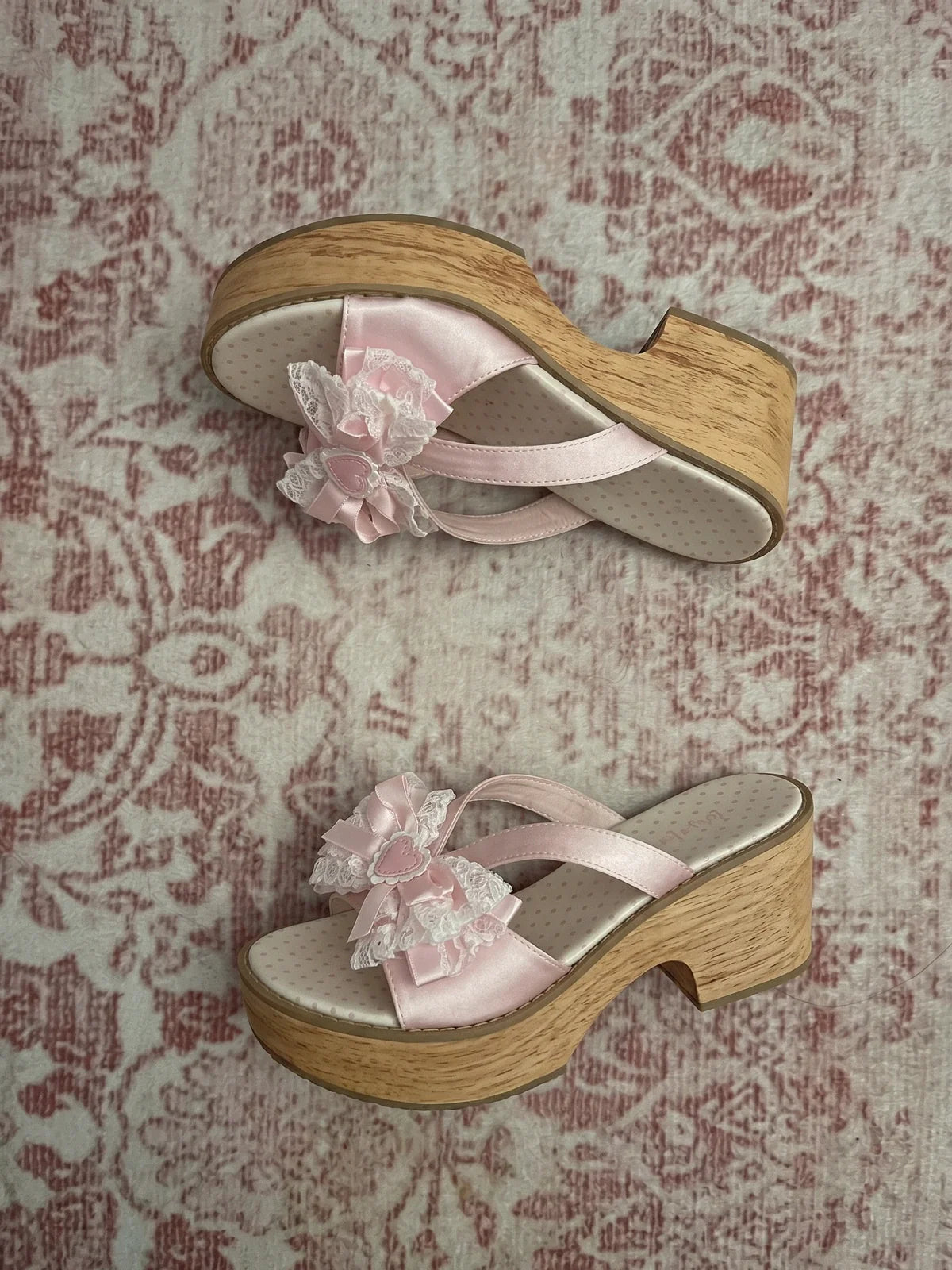 Blanche Satin Bow Platform Clogs