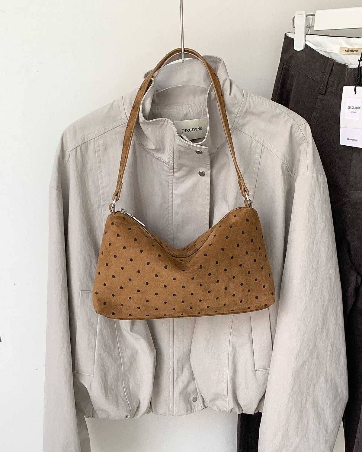 Polka Dot Suede  Bag