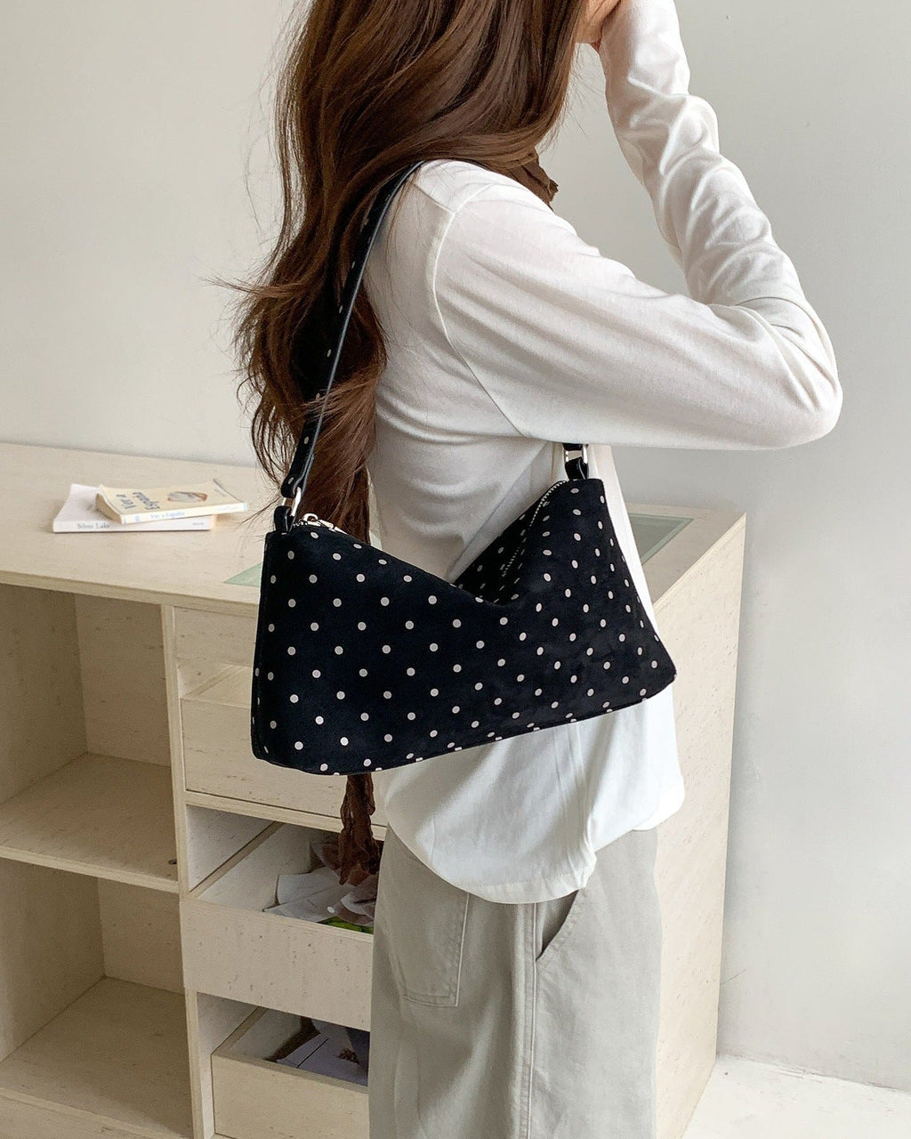 Polka Dot Suede  Bag