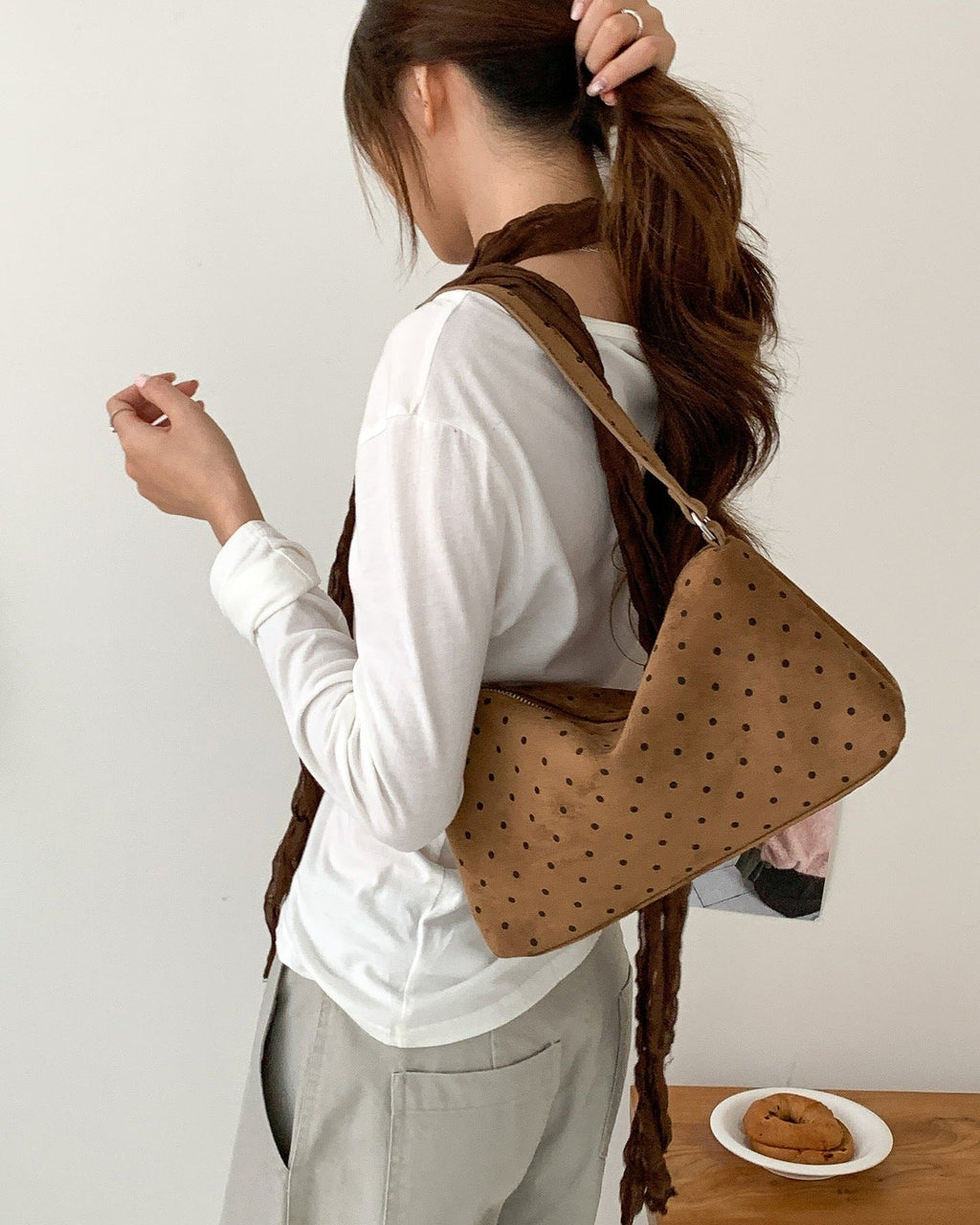 Polka Dot Suede  Bag