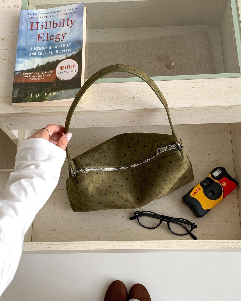 Polka Dot Suede  Bag