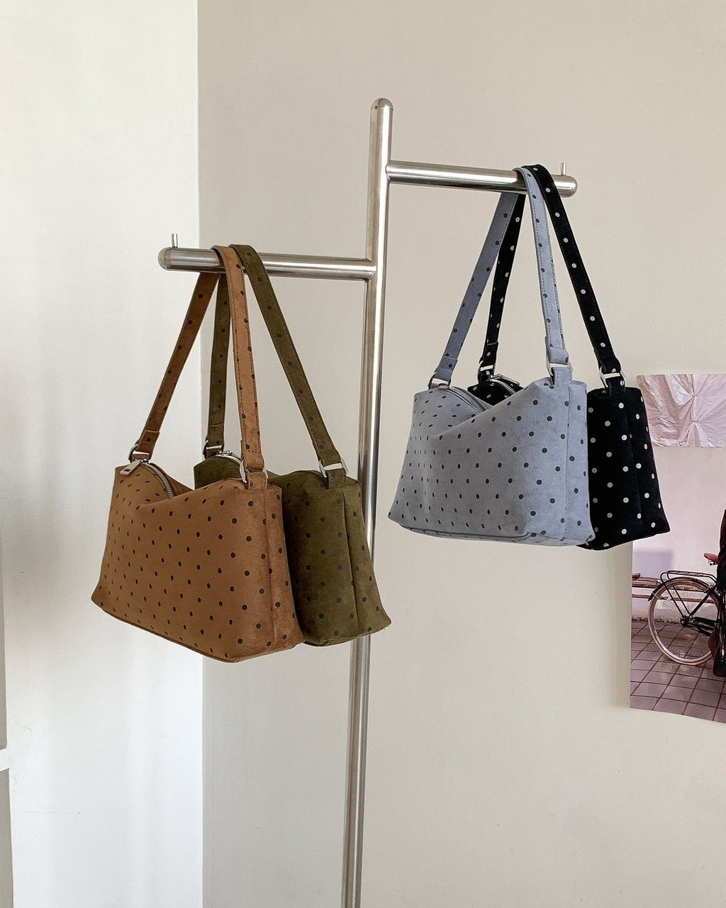 Polka Dot Suede  Bag