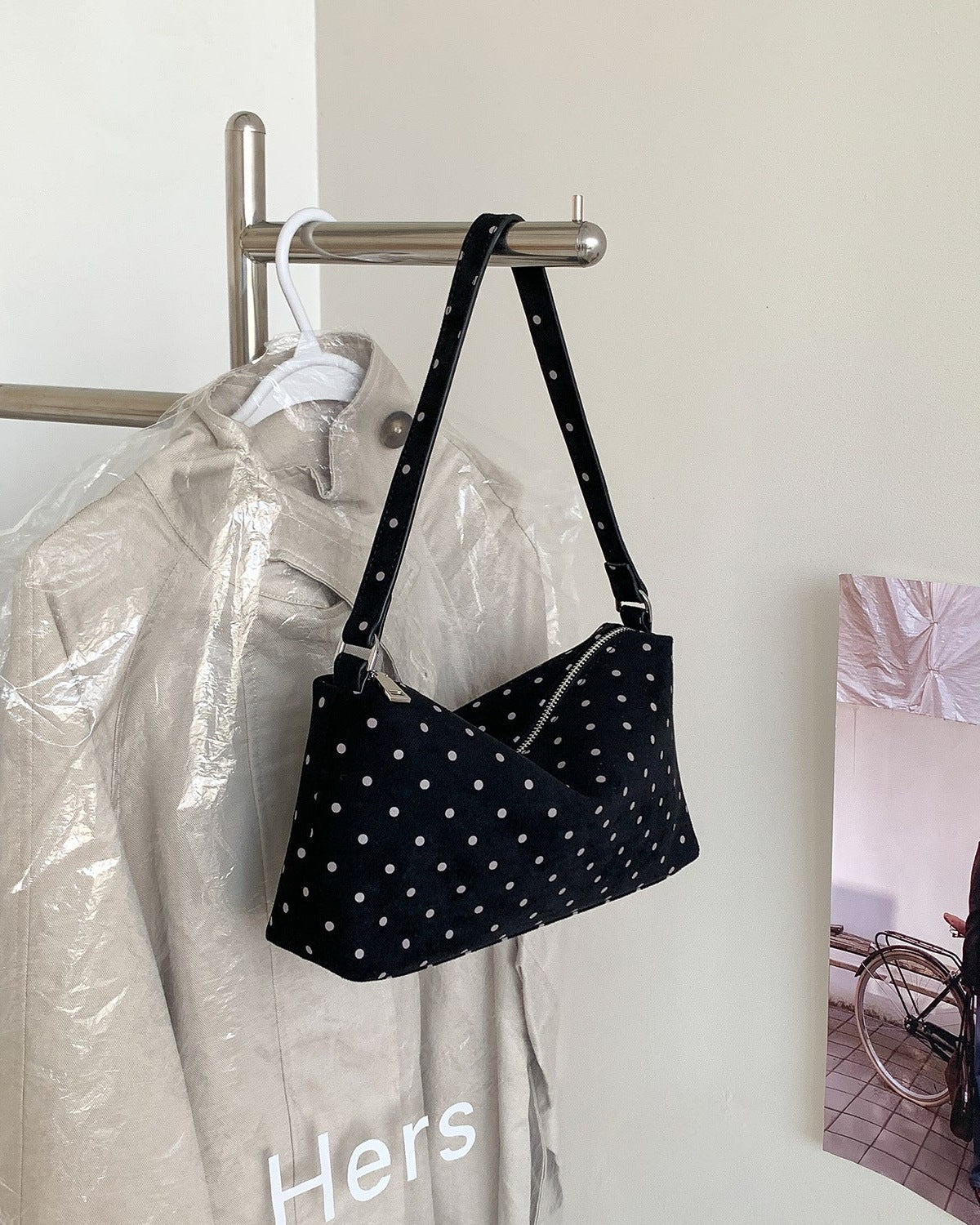 Polka Dot Suede  Bag