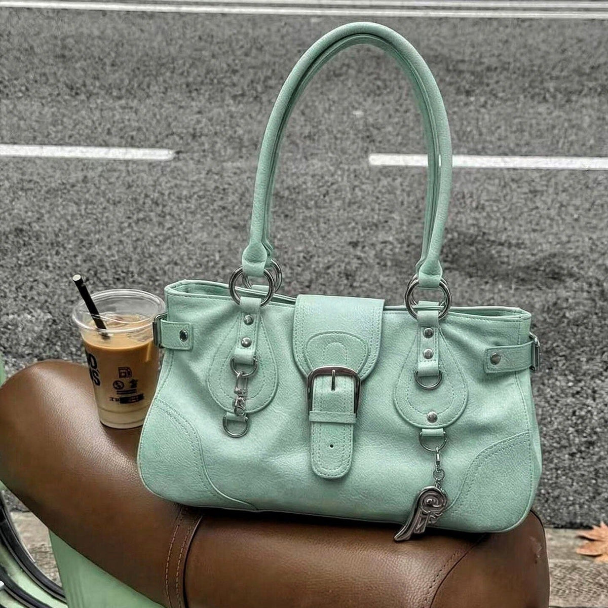 Vintage Buckle Shoulder Bag