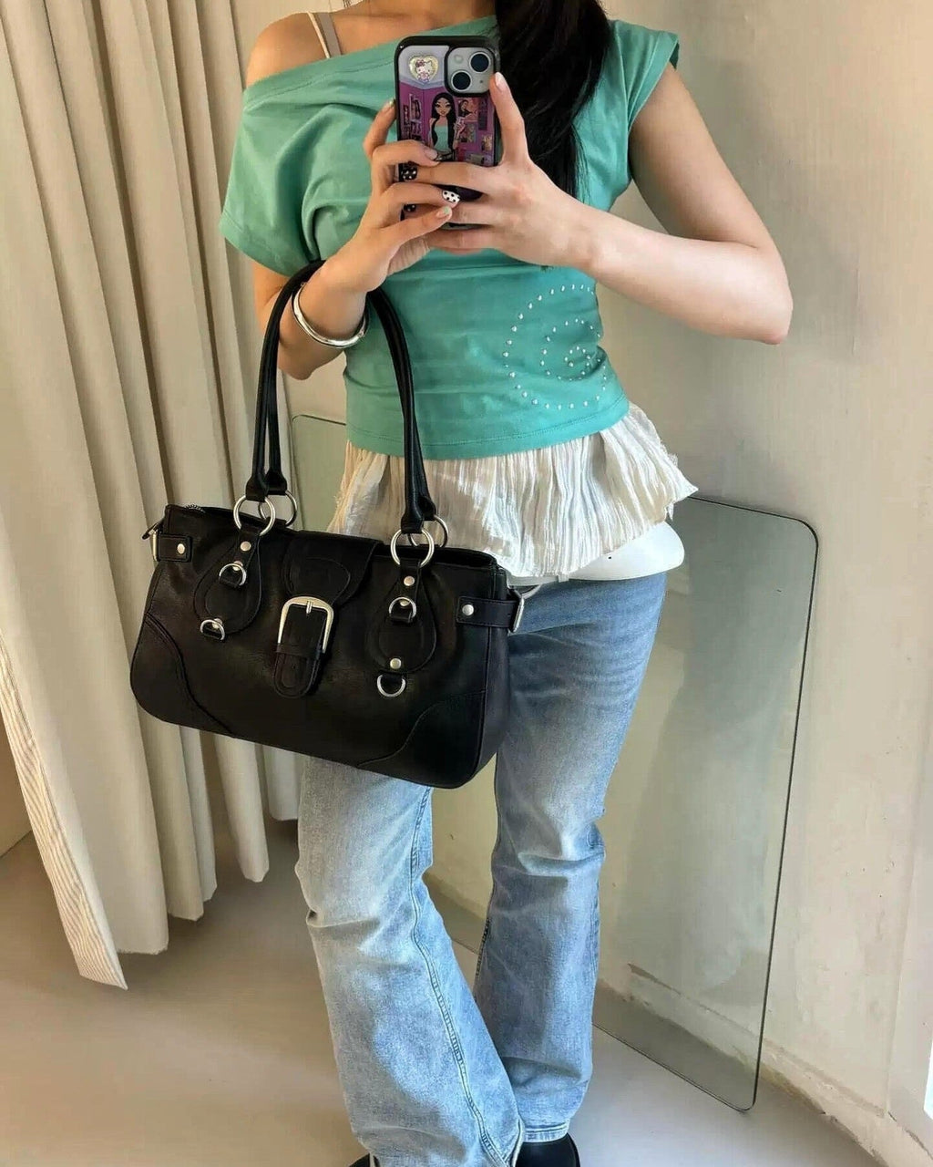 Vintage Buckle Shoulder Bag